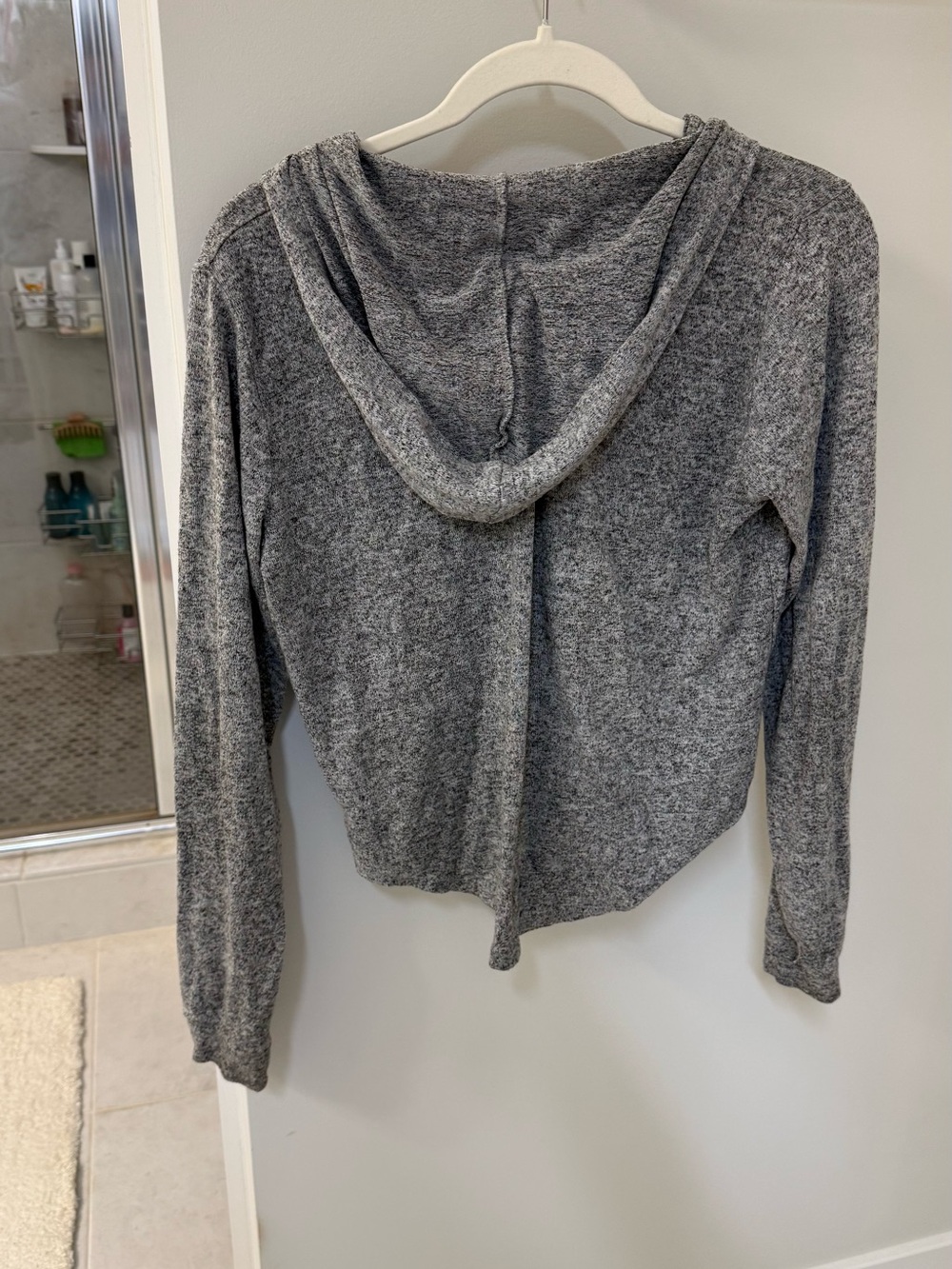 Lightweight Gray Zip-Up Hooded Top - Picture 3 of 3